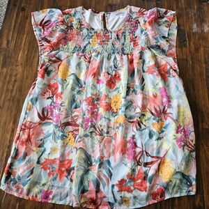 Northern Reflections Tropical Sleeveless Blouse size medium